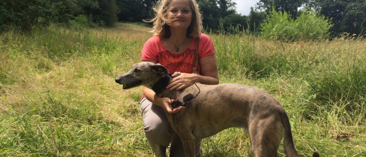 Christina and Norman (the lurcher)